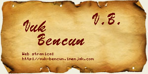 Vuk Bencun vizit kartica